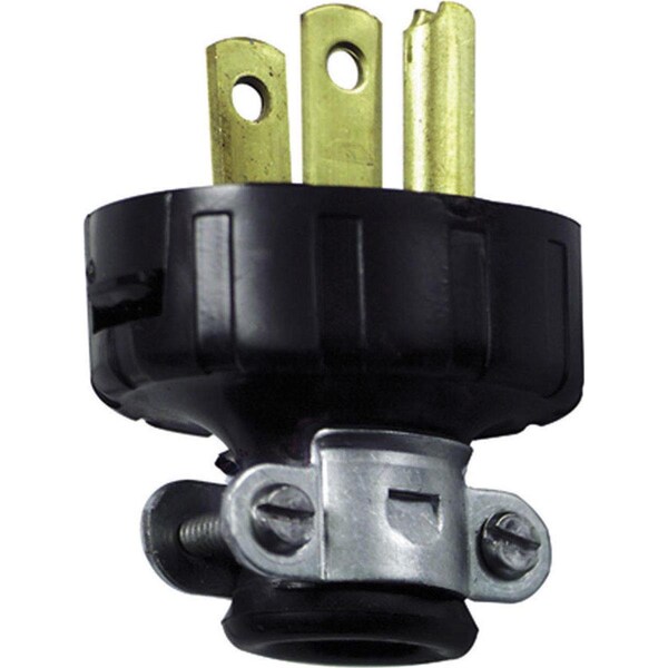 Ezgeneration 48648-000 Residential Vinyl Straight Blade Grounding Handle Plug 5-15P 18-14 AWG 2 Pole 3 Wire EZ152698 - main